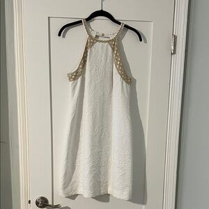 Lilly Pulitzer White and Gold Mini Dress